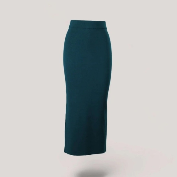 Minasmalha stretchy pencil below the knee emerald green skirt womem's size M - Picture 1 of 8